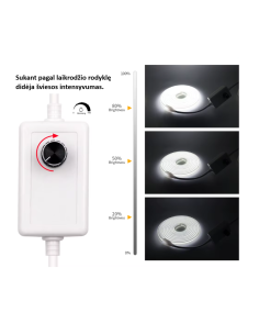 Reguliuojama jungtis 220V COB LED juostai 2