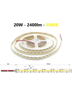 10m x 24V LED juosta - 20W - 3000K - 240LED