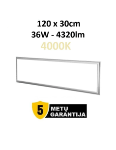 LED panelė 120x30cm - 36W - 4320lm - 4000K