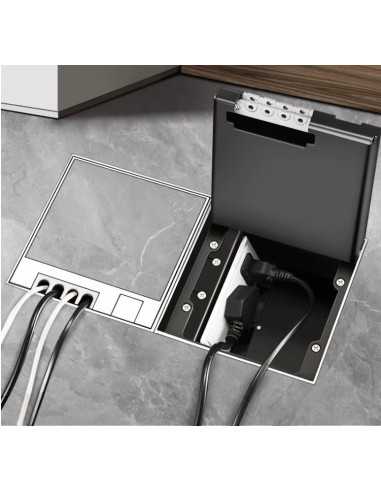 Grindinė dėžutė elektros instaliacijai - juoda