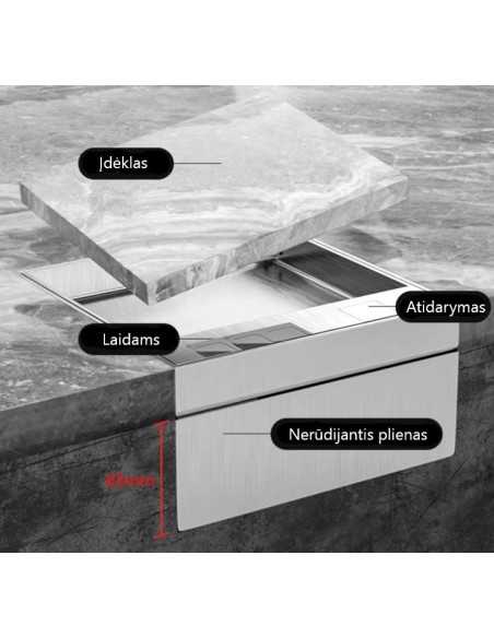 Grindinė dėžutė elektros instaliacijai - juoda Grindinė dėžutė elektros instaliacijai - juoda