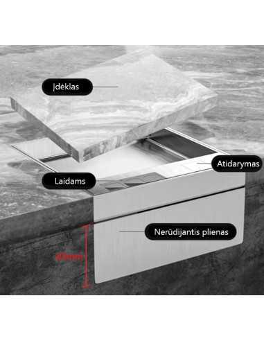 Grindinė dėžutė elektros instaliacijai - sidabrinė