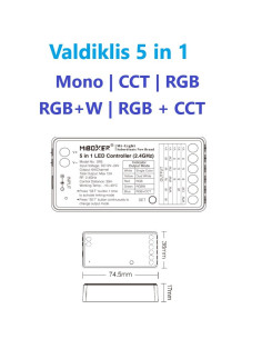 Valdiklis tinkantis visoms 12V-24V LED juostoms RF 12A