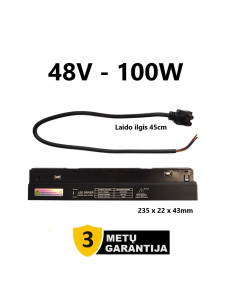 LED maitinimo šaltinis magnetiniam bėgeliui 48V - 100W