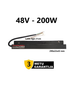 LED maitinimo šaltinis magnetiniam bėgeliui 48V - 200W