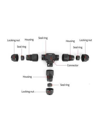 Hermetinė T jungtis 3 laidų sujungimui po žeme - IP68