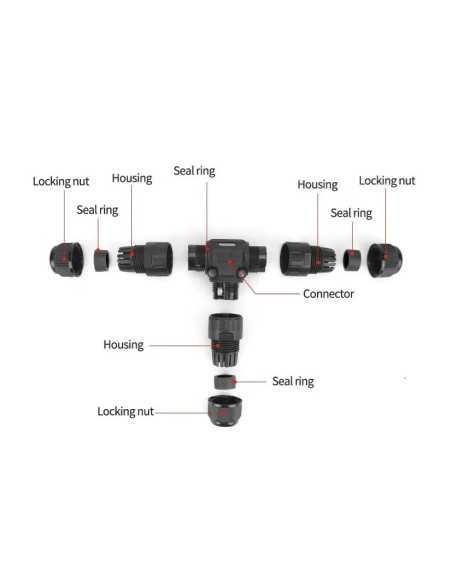 Hermetinė T jungtis 3 laidų sujungimui po žeme - IP68