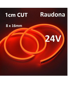 NEON FLEX LED 8x16mm RED juosta 24V - 1cm CUT