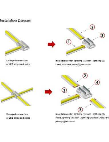 Greita LED juostos jungtis - 2 kontaktų 10mm 8in1