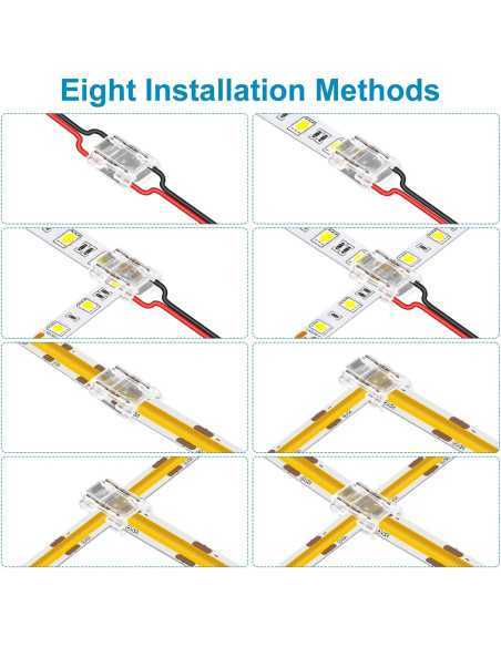 Greita LED juostos jungtis - 2 kontaktų 10mm 8in1