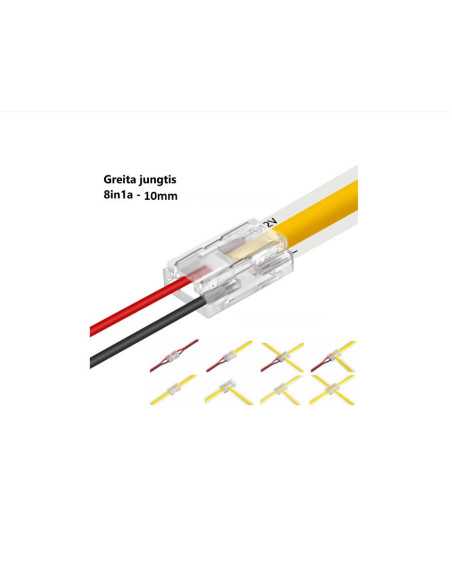 Greita LED juostos jungtis - 2 kontaktų 10mm 8in1