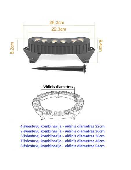 LED medžių šviestuvas 12W - 24V - 3000K - IP68