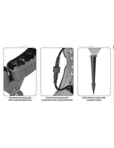 LED medžių šviestuvas 12W - 24V - 3000K - IP68