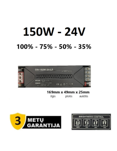 LED transformatorius 24V - 150W - www.LUXON.LT