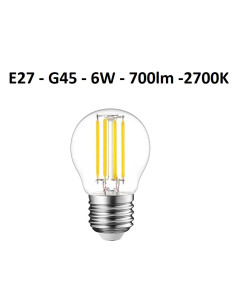 LED lemputė E27 - 6W - 700lm - 2700K