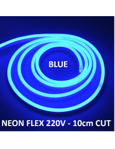 NEON FLEX LED juosta 220V - 10W - BLUE - 10cm CUT