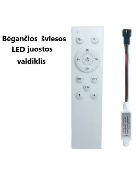 Bėgančios LED juostos valdiklis RF 5V-24V Bėgančios LED juostos valdiklis RF 5V-24V