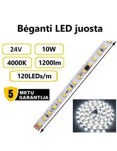 Bėganti LED juosta 24V - 10W - 4000K