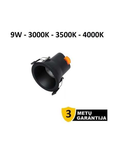 Į LUBAS ĮMONTUOJAMAS LED ŠVIESTUVAS 9W CCT Black