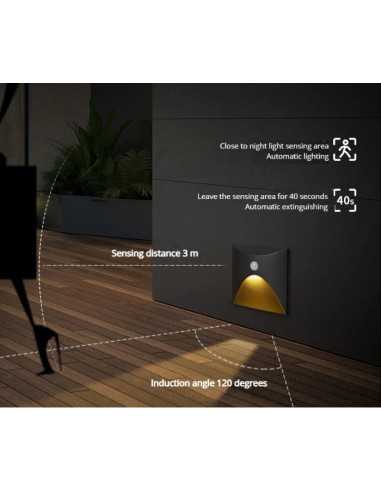 LED laiptų šviestuvas - Gray 3W - 3000K - IP65