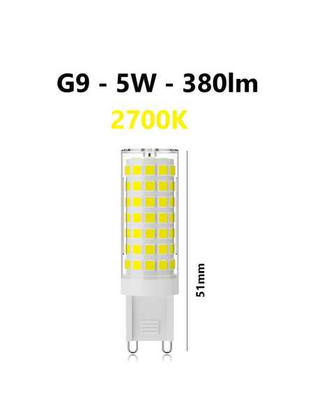 G9 LED lemputė 5W - 380lm - 2700K