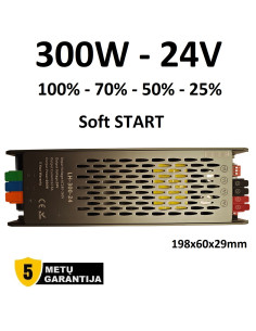 Reguliuojamas LED maitinimo šaltinis - 24V - 300W - IP44