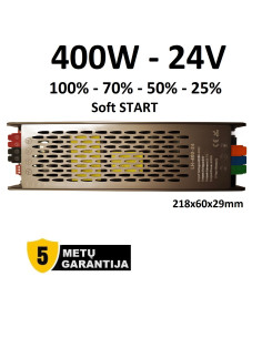 Reguliuojamas LED maitinimo šaltinis - 24V - 400W - IP44