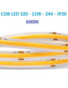10m x COB LED juosta 11W - 24V - 6000K - 320LEDs/m CRI90