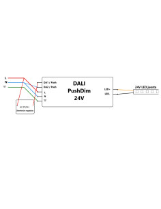 DALI-PushDim LED maitinimo šaltinis 200W -24V 2