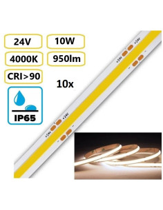 10 x COB LED juosta 10W - 24V - 4000K - CRI90 - IP65