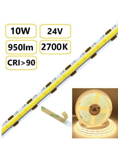 COB LED juosta 10W - 24V - 2700K - 320LEDs/m CRI90