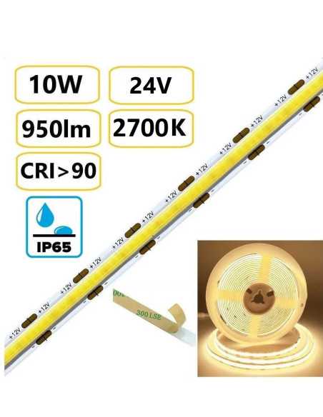 COB LED juosta 10W - 24V - 2700K - 320LEDs/m CRI90 - IP65