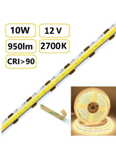 COB LED juosta 10W - 12V - 2700K - 320LEDs/m CRI90