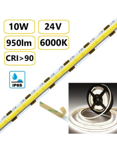 COB LED juosta 10W - 24V - 6000K - 320LEDs/m CRI90 - IP65