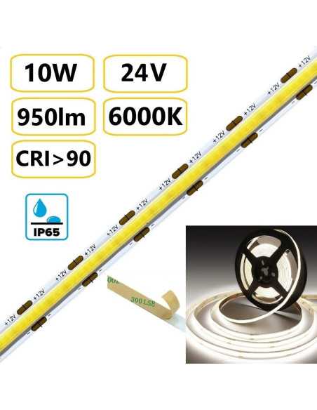 COB LED juosta 10W - 24V - 6000K - 320LEDs/m CRI90 - IP65