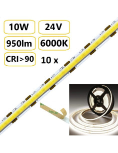 10 x COB LED juosta 10W - 24V - 6000K - 320LEDs/m CRI90