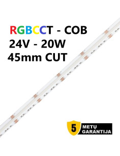 RGB+CCT COB LED juosta - 24V - 20W