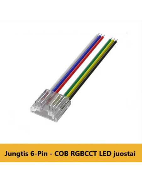 COB RGBCCT LED juostos jungtis - 6 kontaktų 12mm