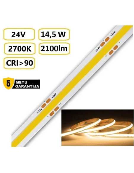 COB LED juosta 14,5W - 24V - 2700K - 2100lm - CRI90