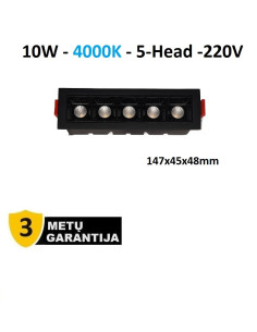 Įleidžiamas LED šviestuvas - Downlight 10W -4000K - Juodas