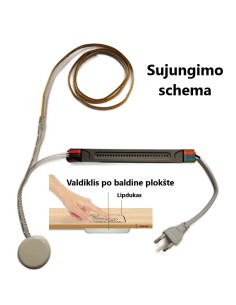 Bekontaktis baldinis jungiklis su šviesos Reguliavimu ON-OFF-DIMM 2