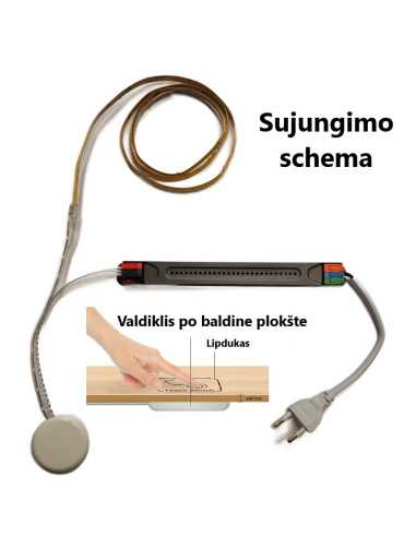 Bekontaktis ON-OFF-DIM LED Jungiklis | 12V/24V Šviesos Reguliatorius | Luxon