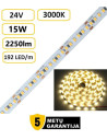 LED juosta - 24V - 15W - 2250lm - 3000K - 192LED - 5 metų garantija