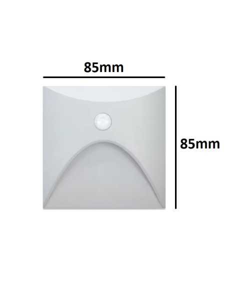 LED laiptų šviestuvas - White 3W - 3000K - IP65 - su judesio davikliu