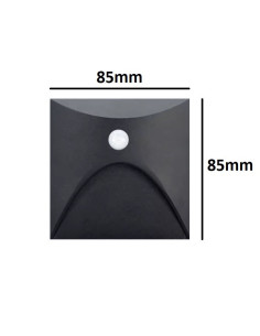 LED laiptų šviestuvas - Black 3W - 3000K - IP65 - su judesiu davikliu