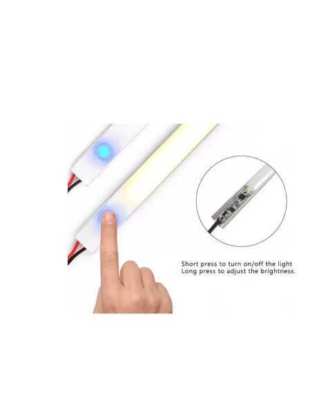 Baldinis LED jungiklis 10mm, 12–24V DC | Įmontuojamas į LED profilį – 8A, baldų apšvietimui