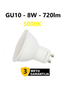 GU10 - 8W - 720lm LED lemputė 3000K