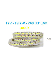 5 x LED juosta 12V - 19.2W - 3000K - 240LEDų/m