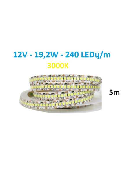 5 x LED juosta 12V - 19.2W - 3000K - 240LEDų/m
