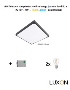 Led Šviestuvo komplektas su mikro bangų judesio davikliu